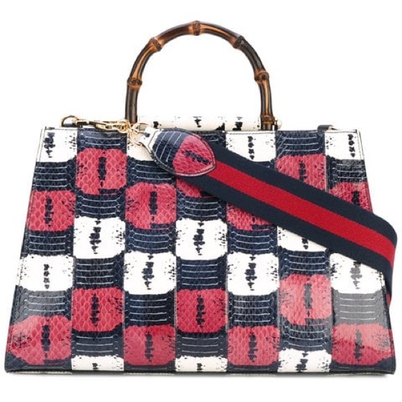 GUCCI♥️RUNWAY BAG♥️NEW❤️Nymphaea snakeskin Tote - Picture 5 of 16